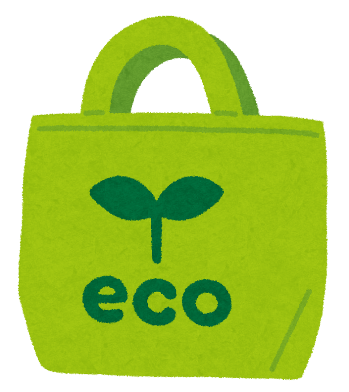 ecoの文字が入ったエコバッグのイラスト