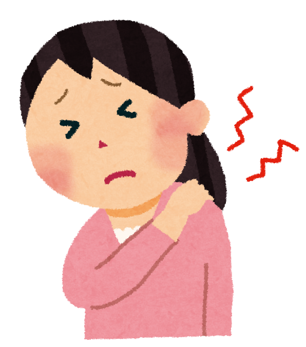 肩こりの女性のイラスト
