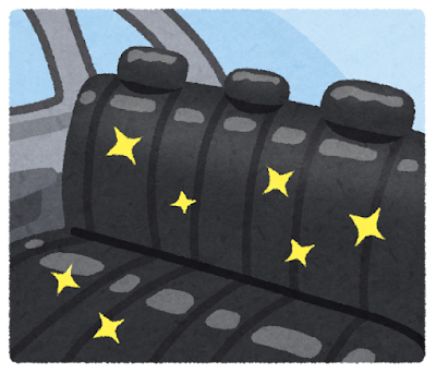 ピカピカに整った車の座席のイラスト