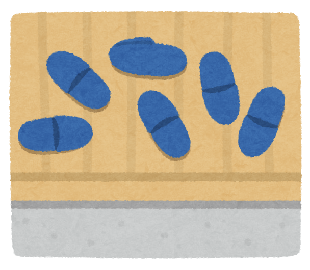靴が揃えられていない玄関のイラスト