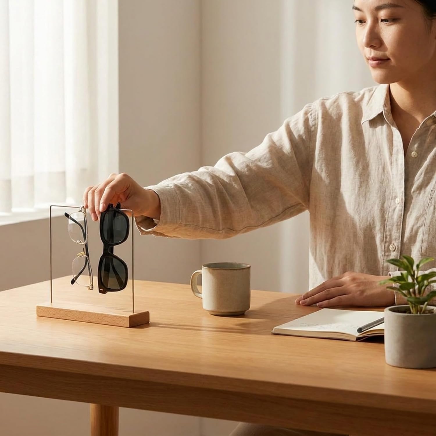 メガネスタンドの使用イメージ