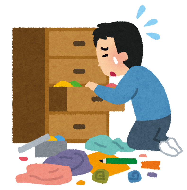 探し物をする人のイラスト