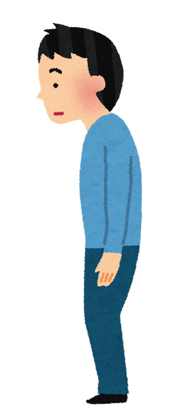 姿勢の悪い人・良い人のイラスト