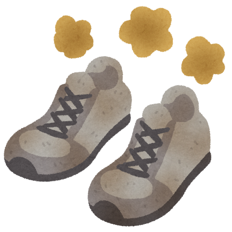 臭いを放つ靴のイラスト
