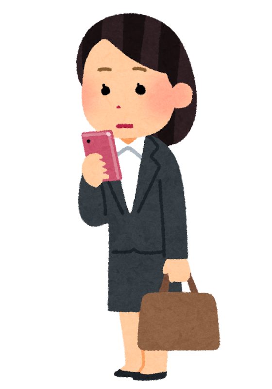 スマホを操作する女性のイラスト