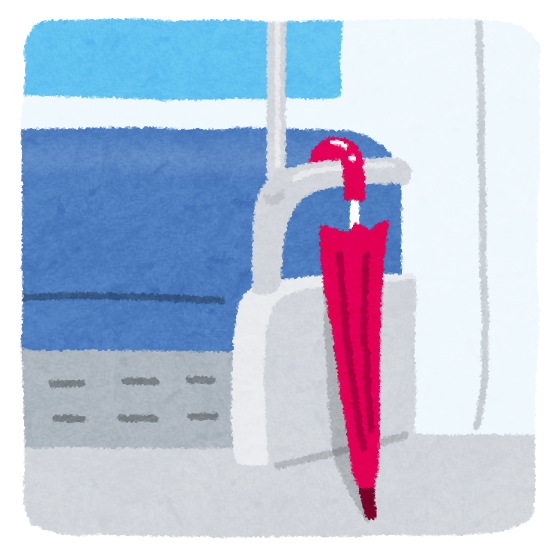 傘の忘れ物のイラスト