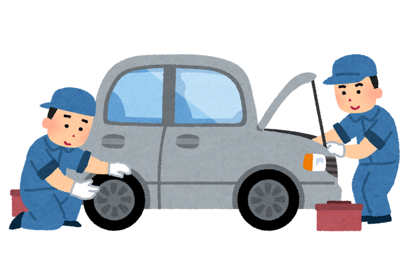 車検整備をする整備士のイラスト
