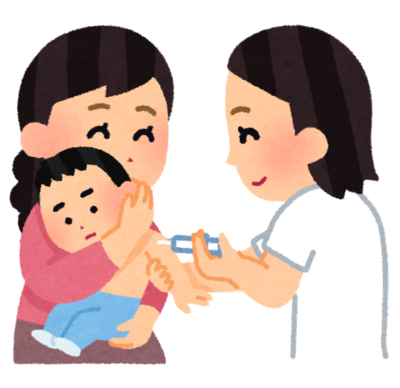 予防接種を受ける赤ちゃんのイラスト