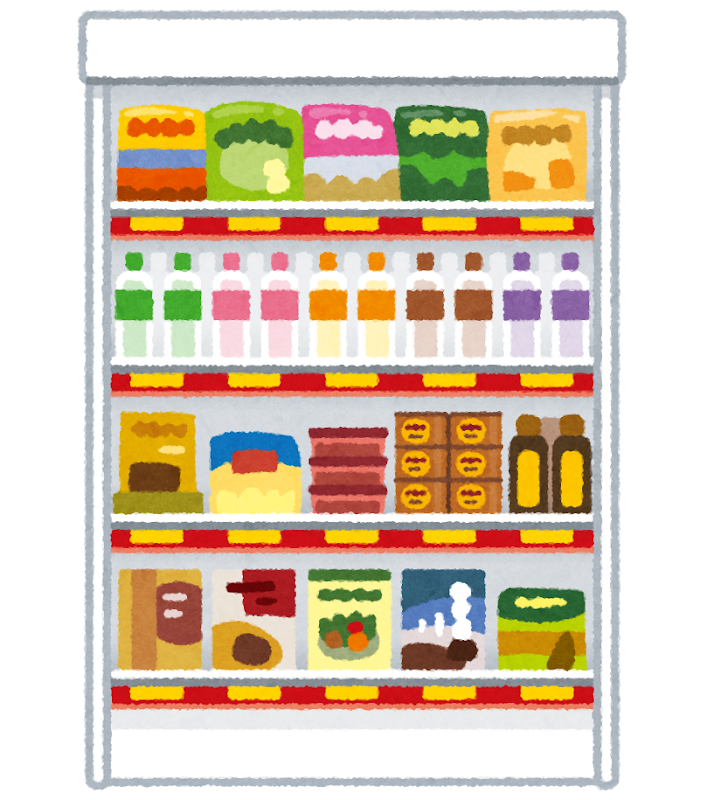 商品棚のイラスト