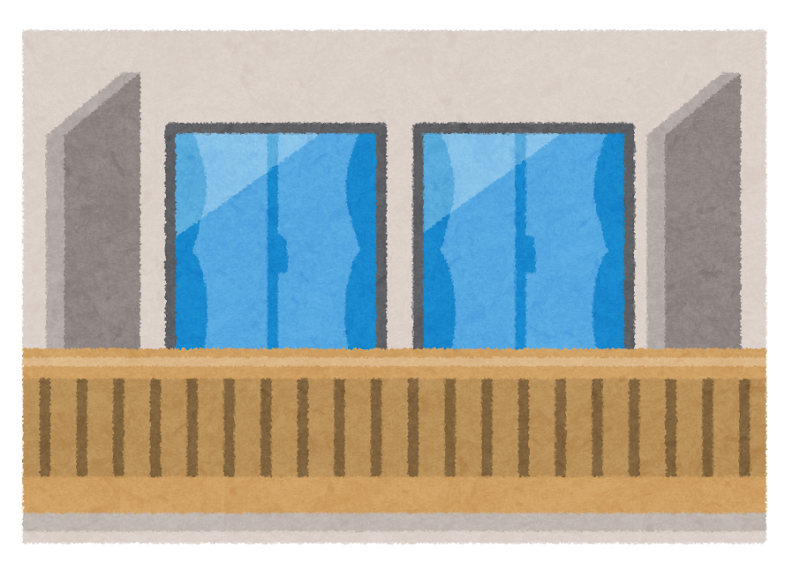 マンションのベランダのイラスト